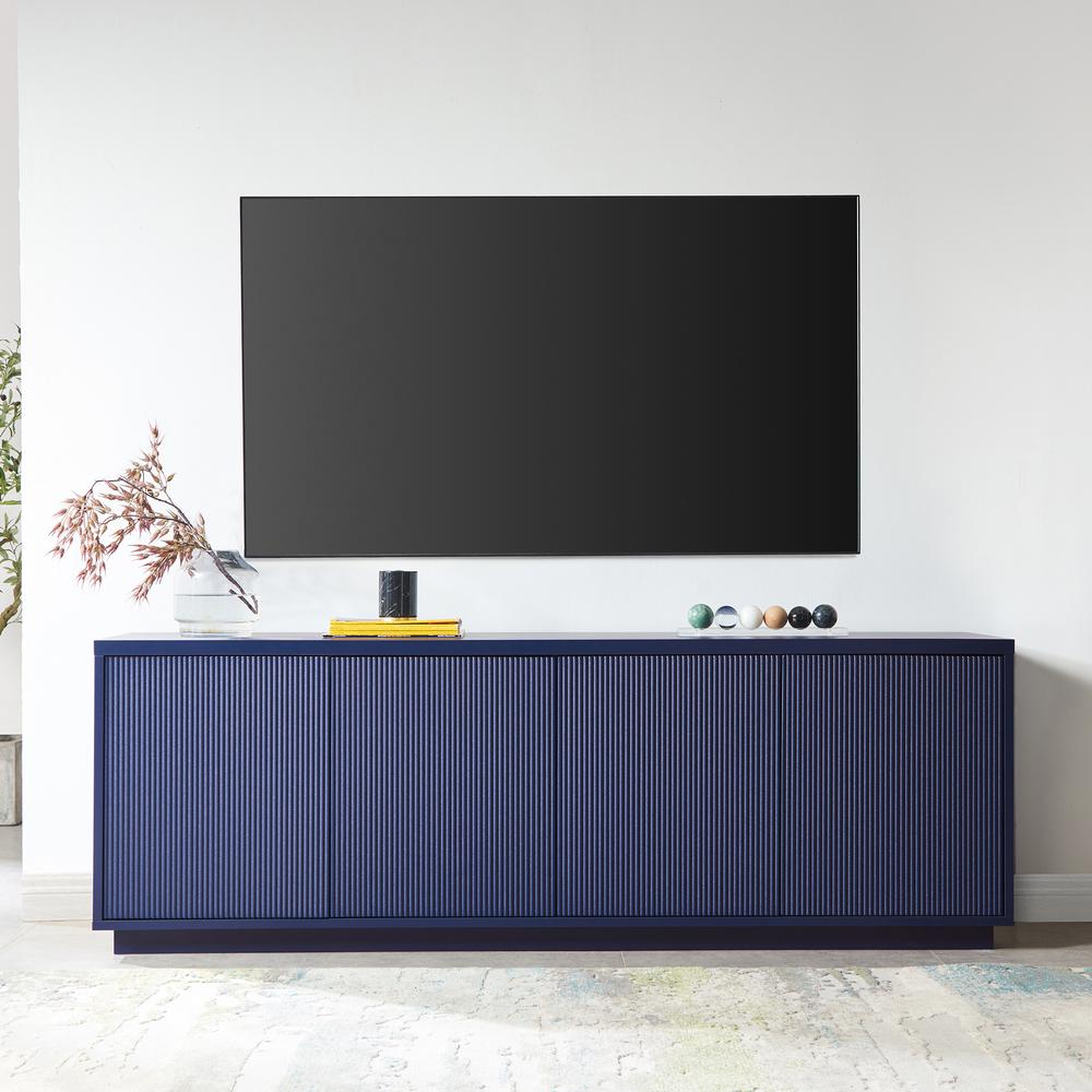 Hanson Rectangular TV Stand for TV's up to 70" in Dark Blue. Picture 2