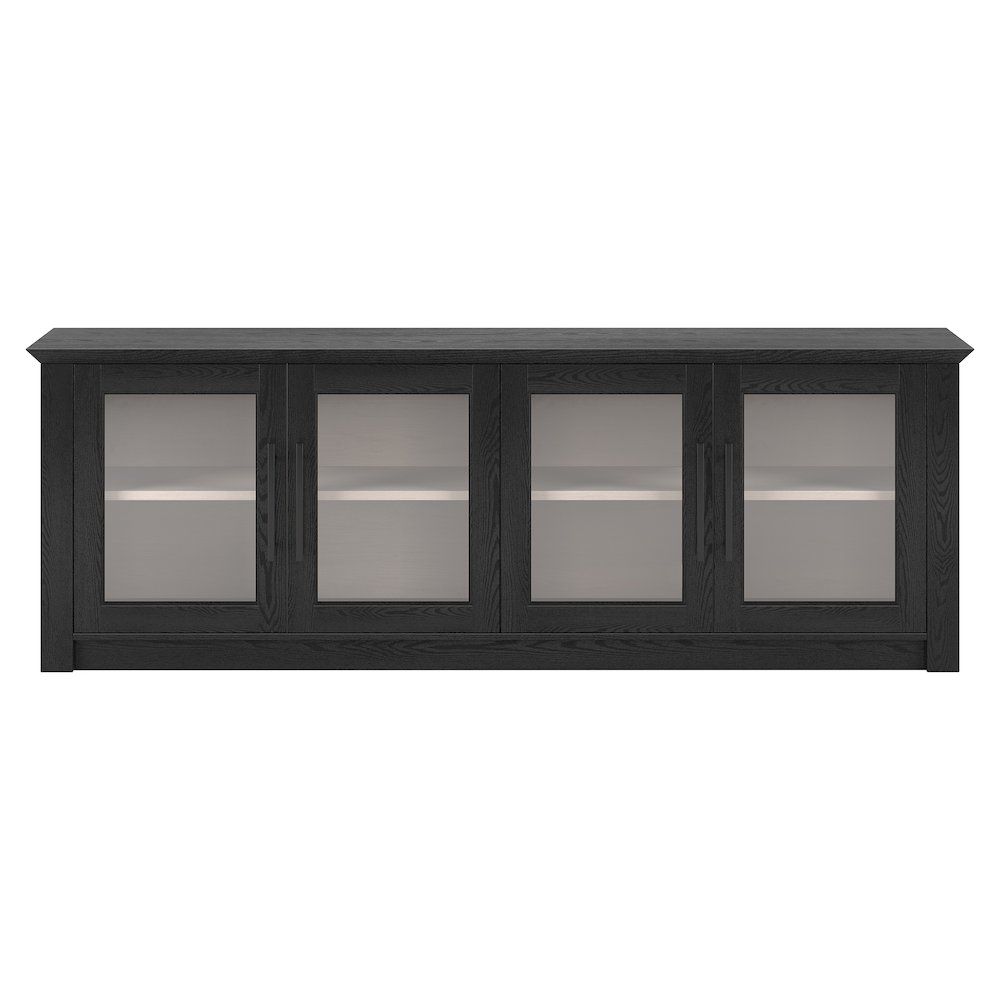 Rectangular TV Stand for TV's up to 78" with Glass Doors in Black Grain. Picture 2