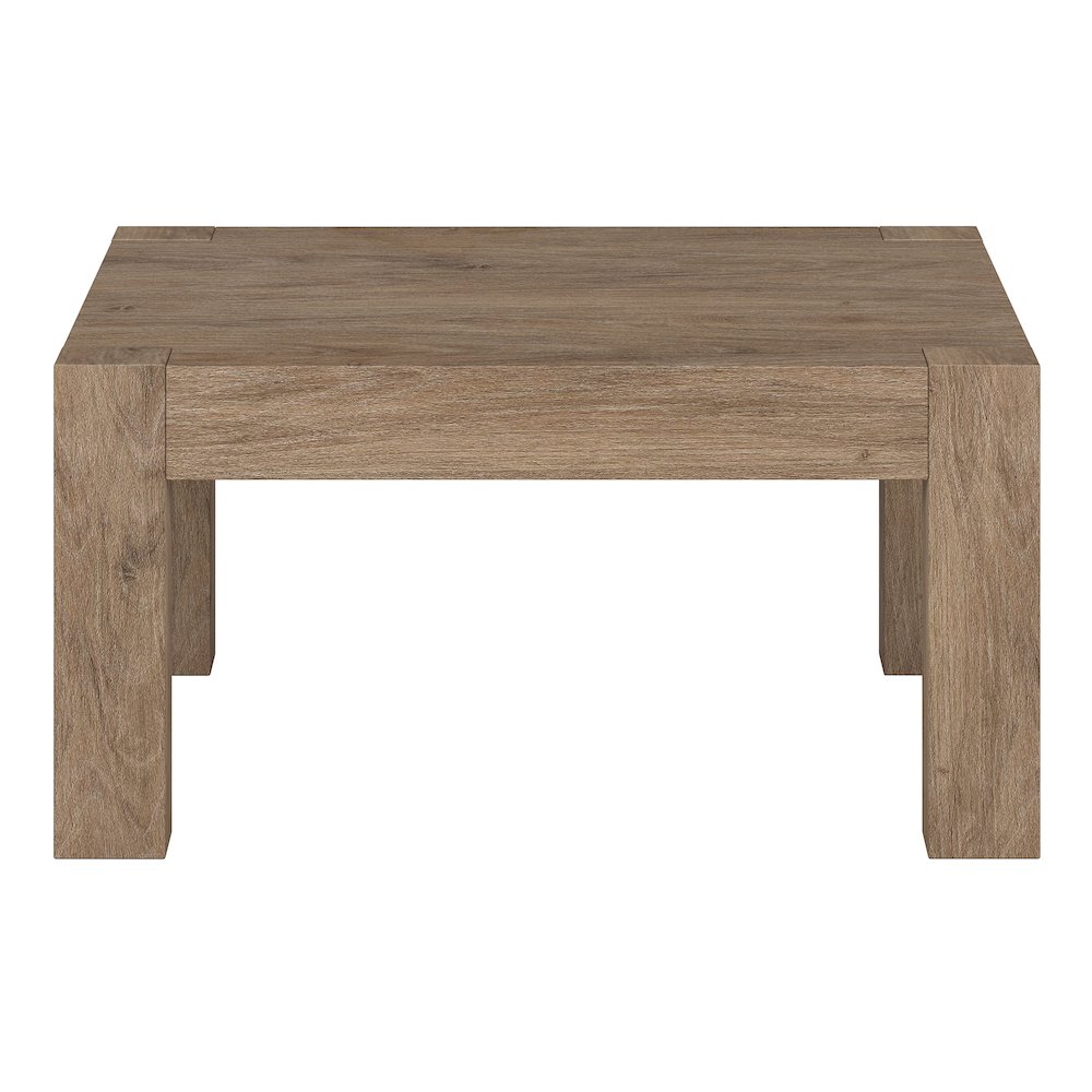 34" Square Coffee Table with Wood Top, Weathered Gray. Picture 3