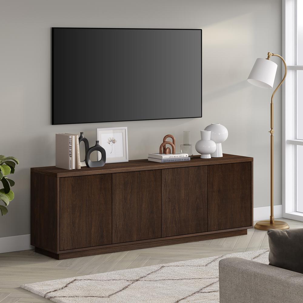 Hanson Rectangular TV Stand for TV's up to 70" in Alder Brown. Picture 4