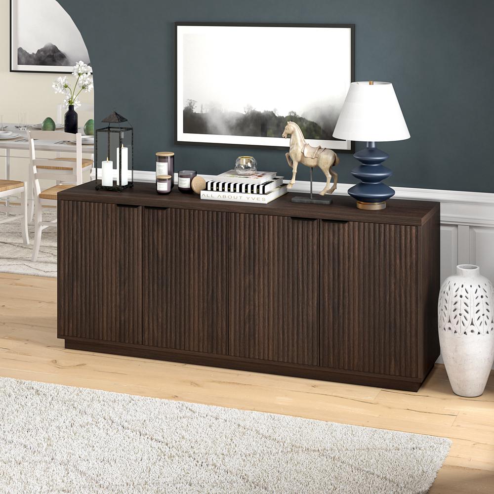 Mansfield 68" Wide Rectangular Buffet Table in Alder Brown. Picture 4