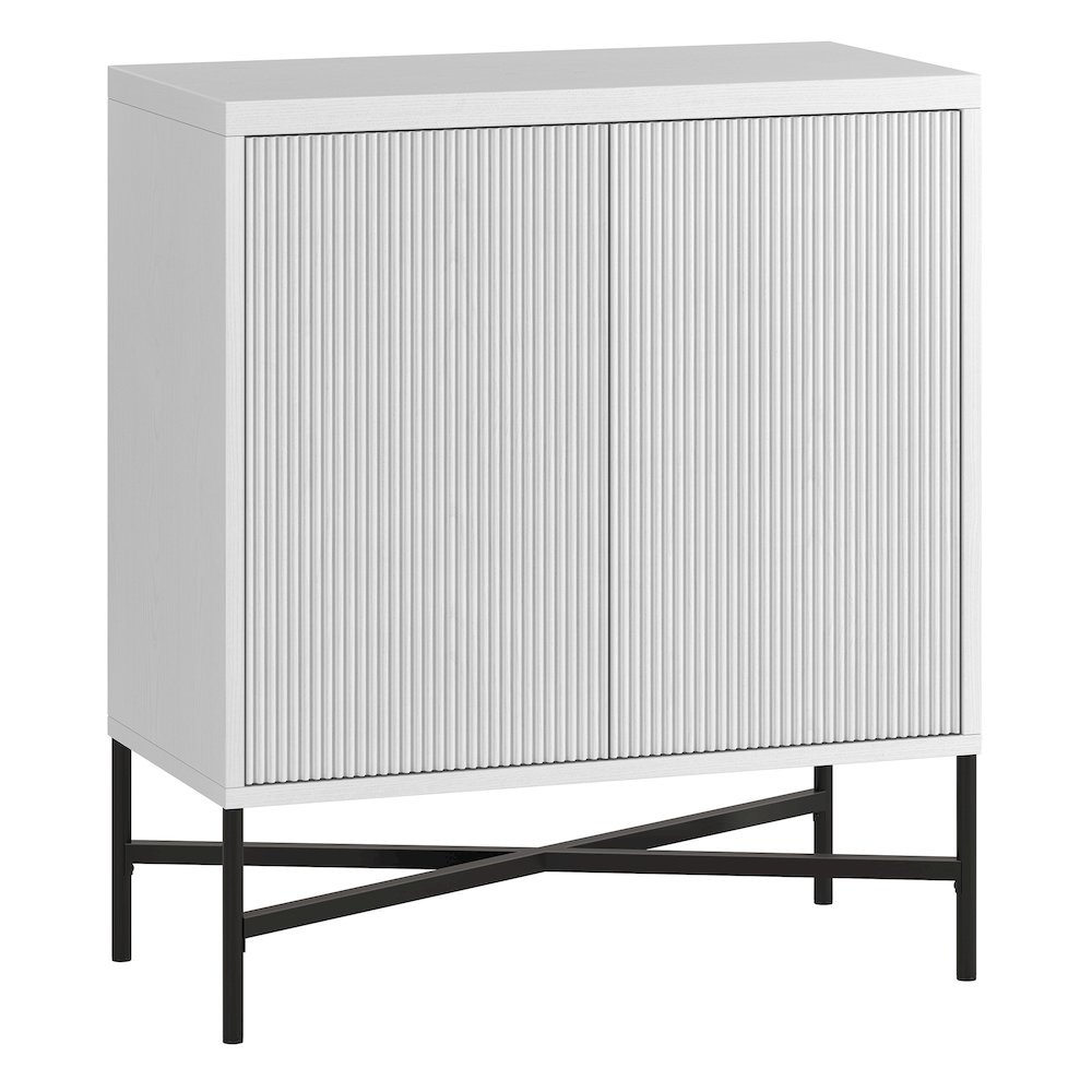 Henn&Hart 28" Fluted Accent Cabinet, Ribbed Modern Sideboard Buffet Cabinet. Picture 1