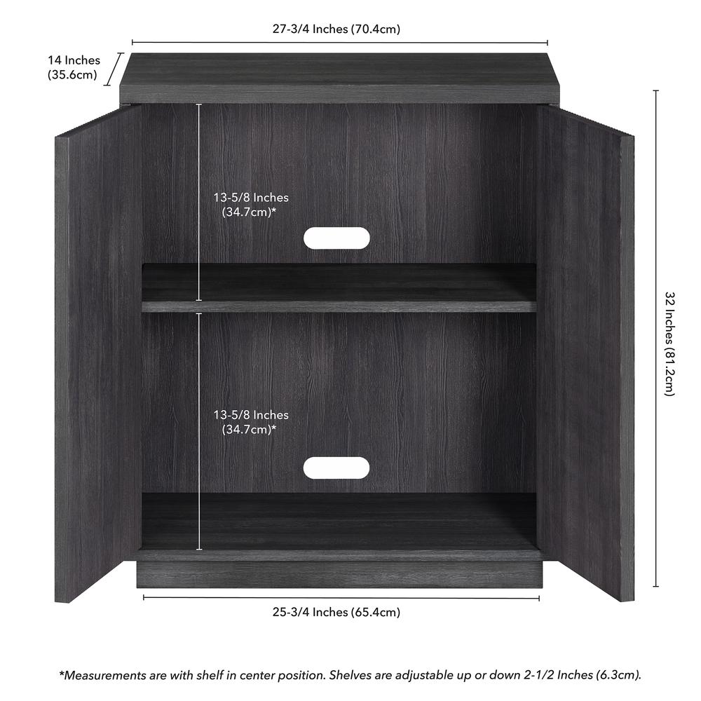 Alston 28" Wide Rectangular Accent Cabinet in Charcoal Gray. Picture 7