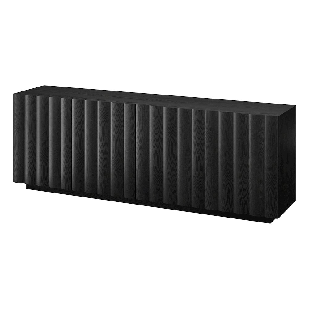 Henn&Hart Fluted TV Stand for TVs up to 75'' with 2 Ribbed Storage Cabinets and. Picture 4