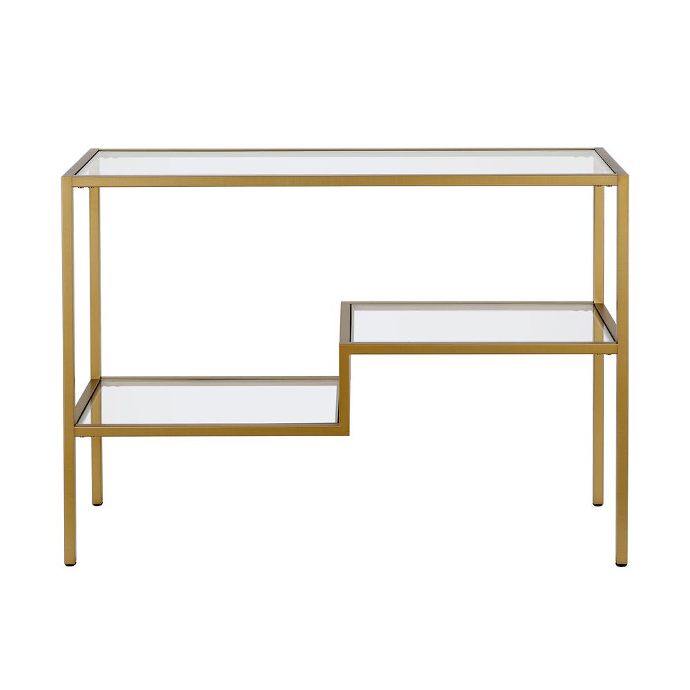 Lovett 42'' Wide Rectangular Console Table in Brass. Picture 3