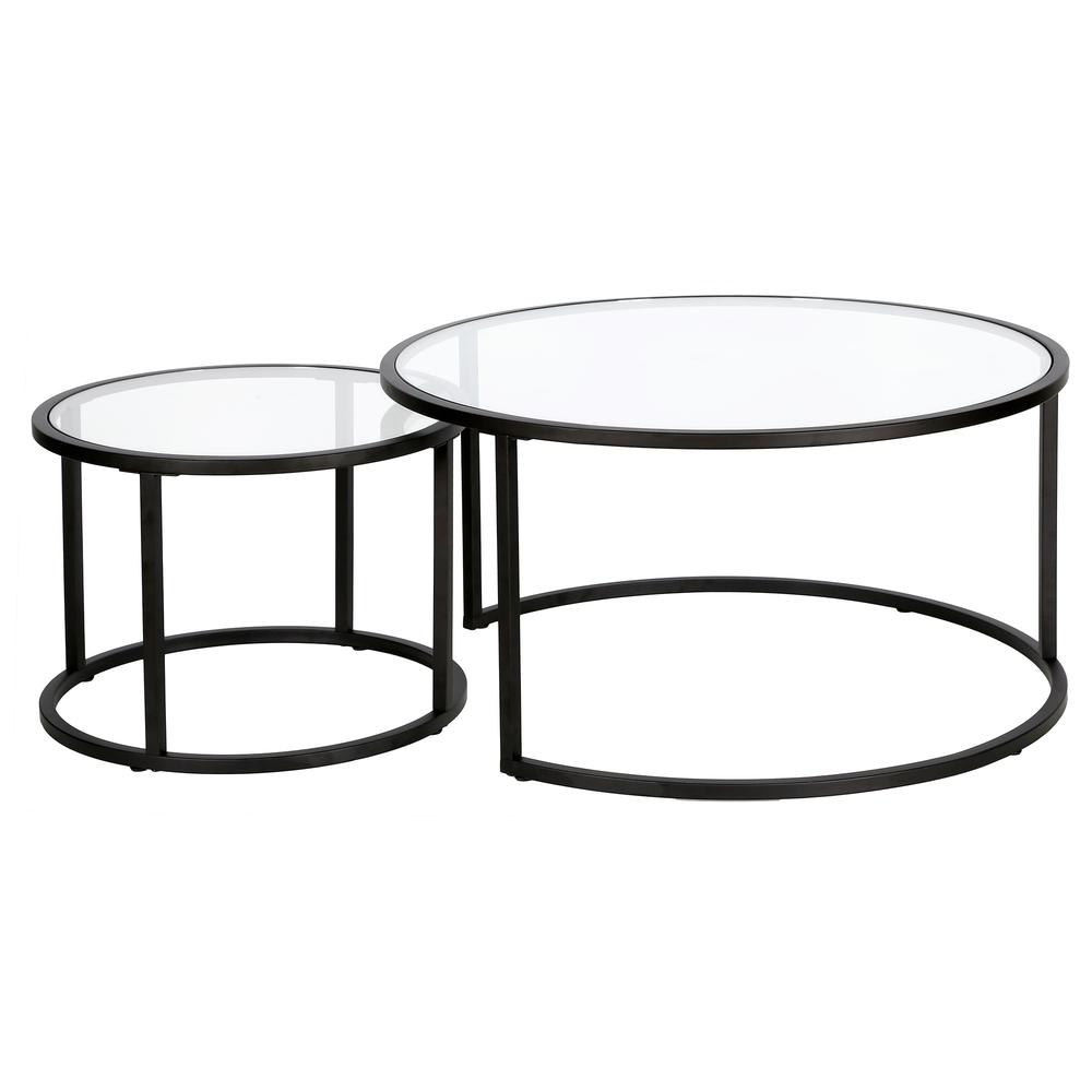 Watson Round Nested Coffee Table in Blackened Bronze. Picture 1