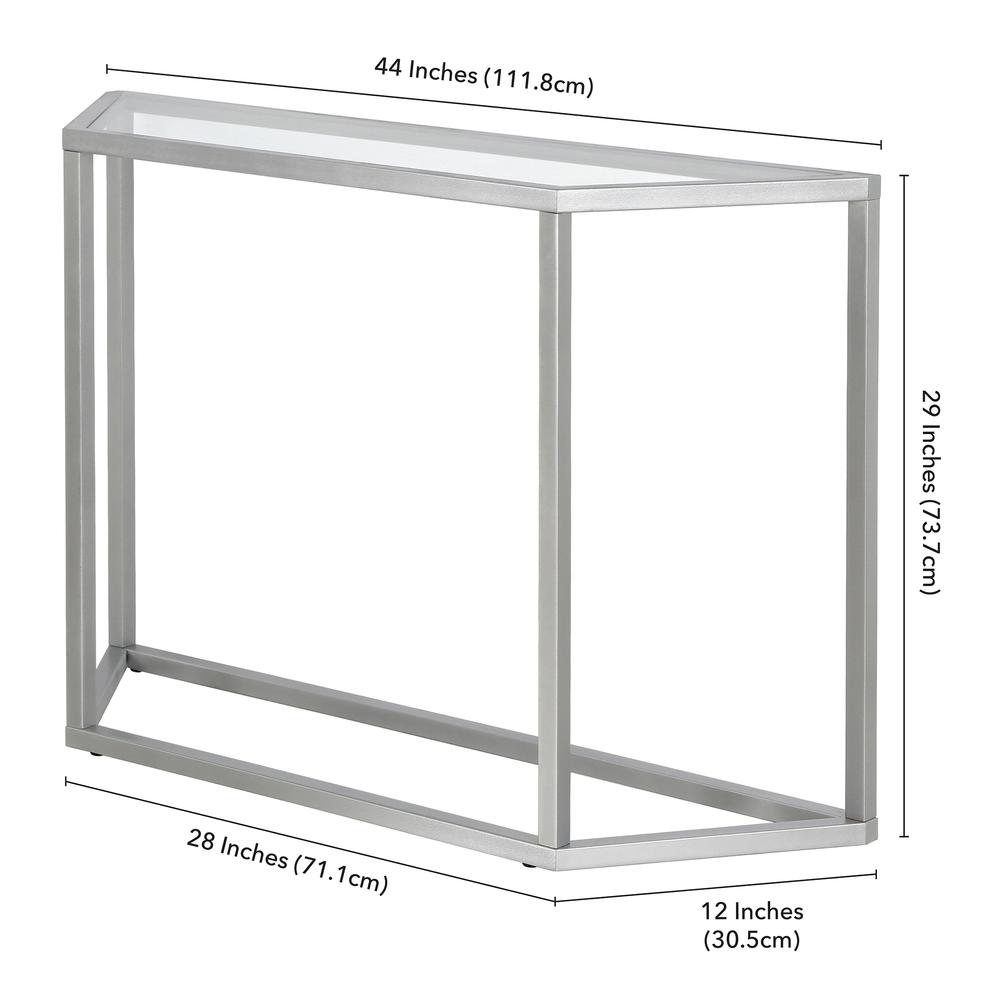 Levi 44'' Wide Trapezoid Console Table in Silver. Picture 6