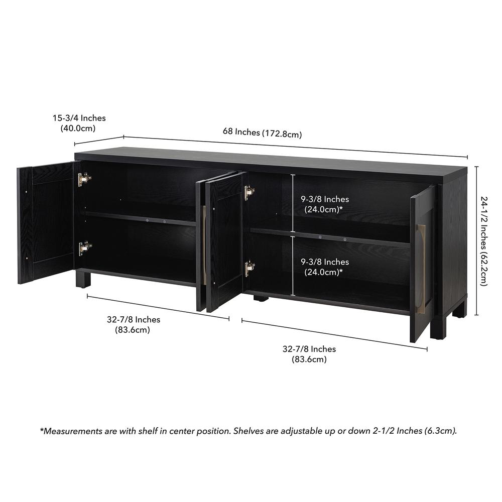 Chabot Rectangular TV Stand for TV's up to 80" in Black Grain. Picture 5