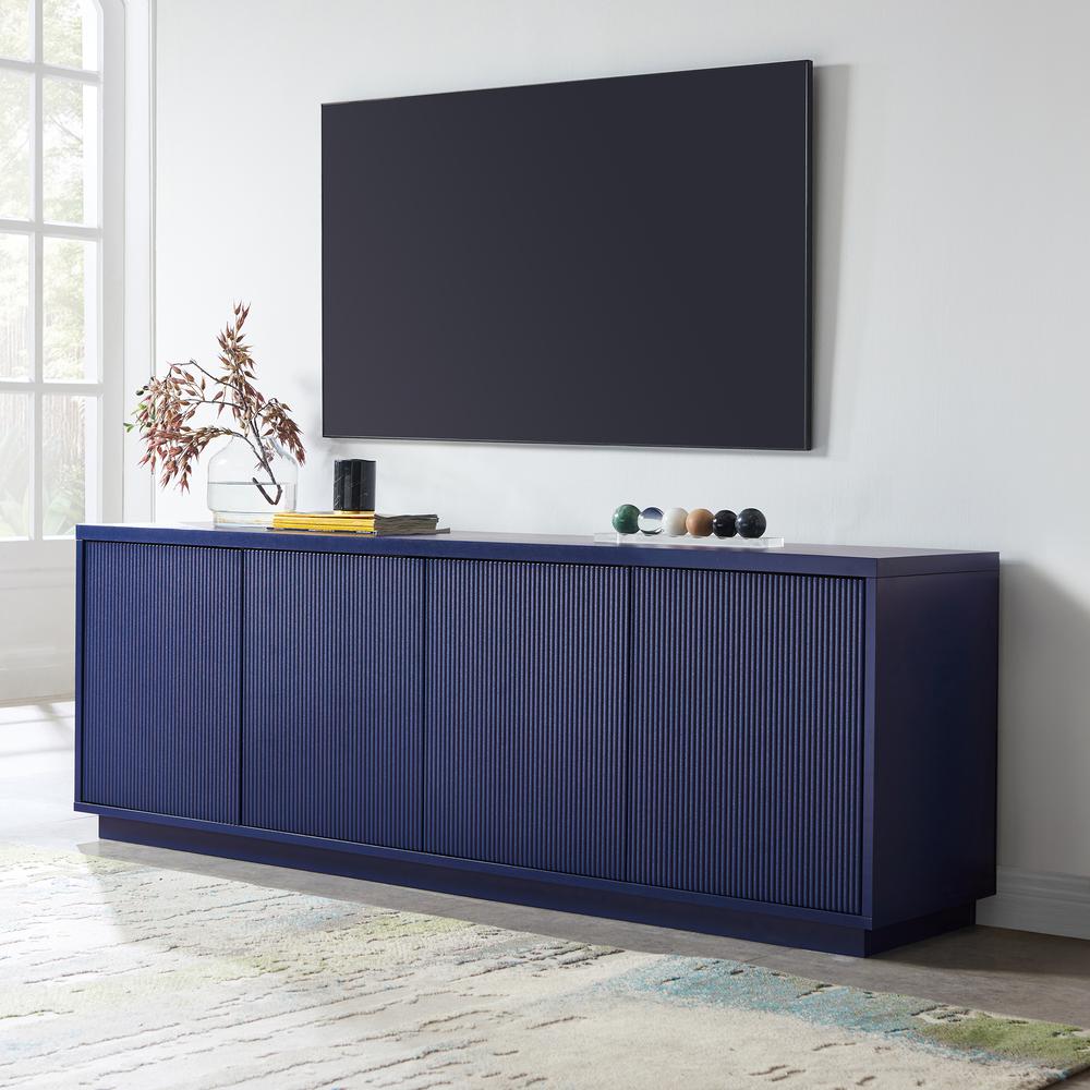 Hanson Rectangular TV Stand for TV's up to 70" in Dark Blue. Picture 4