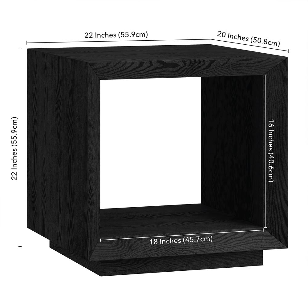 Tannen 22" Wide Rectangular Side Table in Black Grain. Picture 5