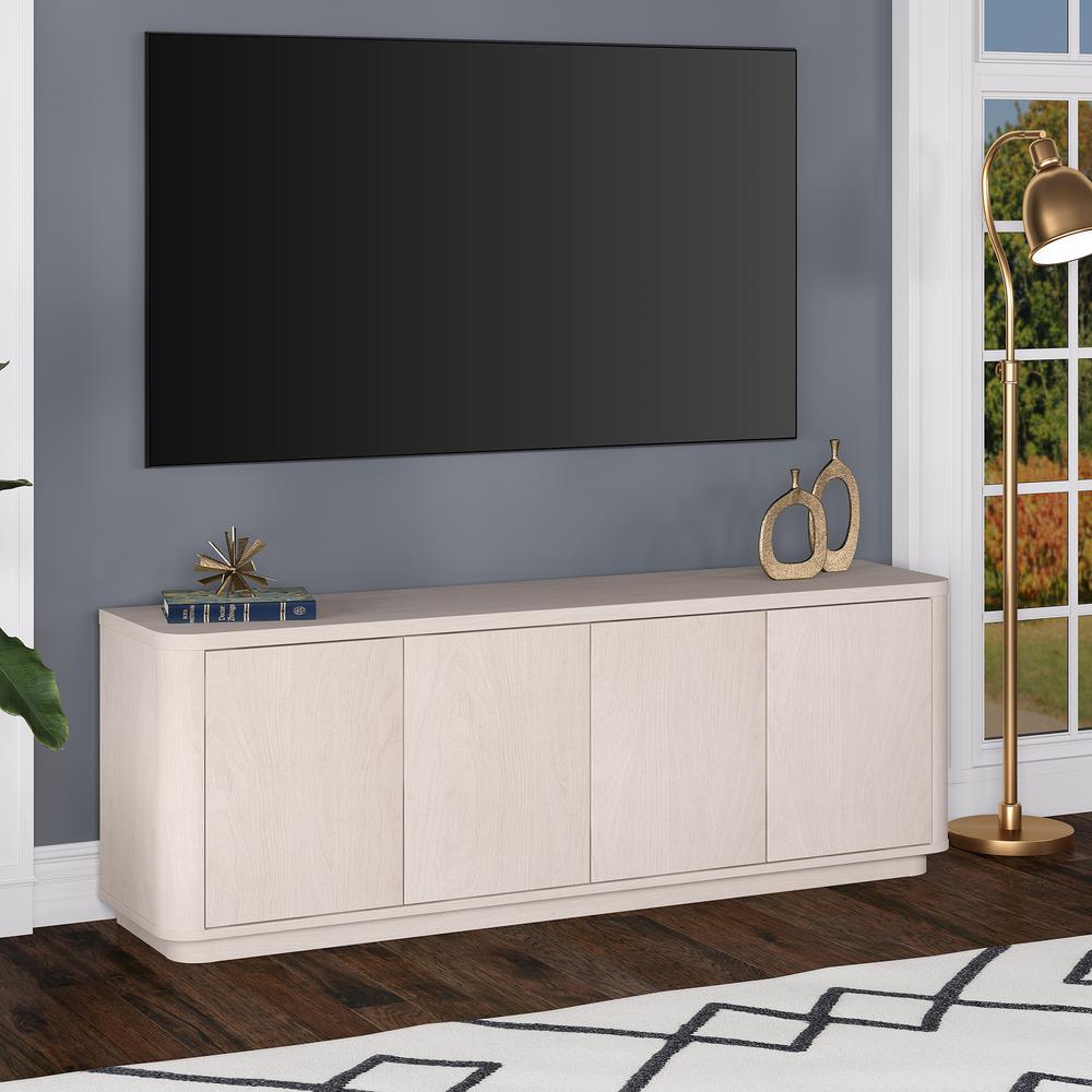 Plympton Rectangular TV Stand for TV's up to 75" in Alder White. Picture 4