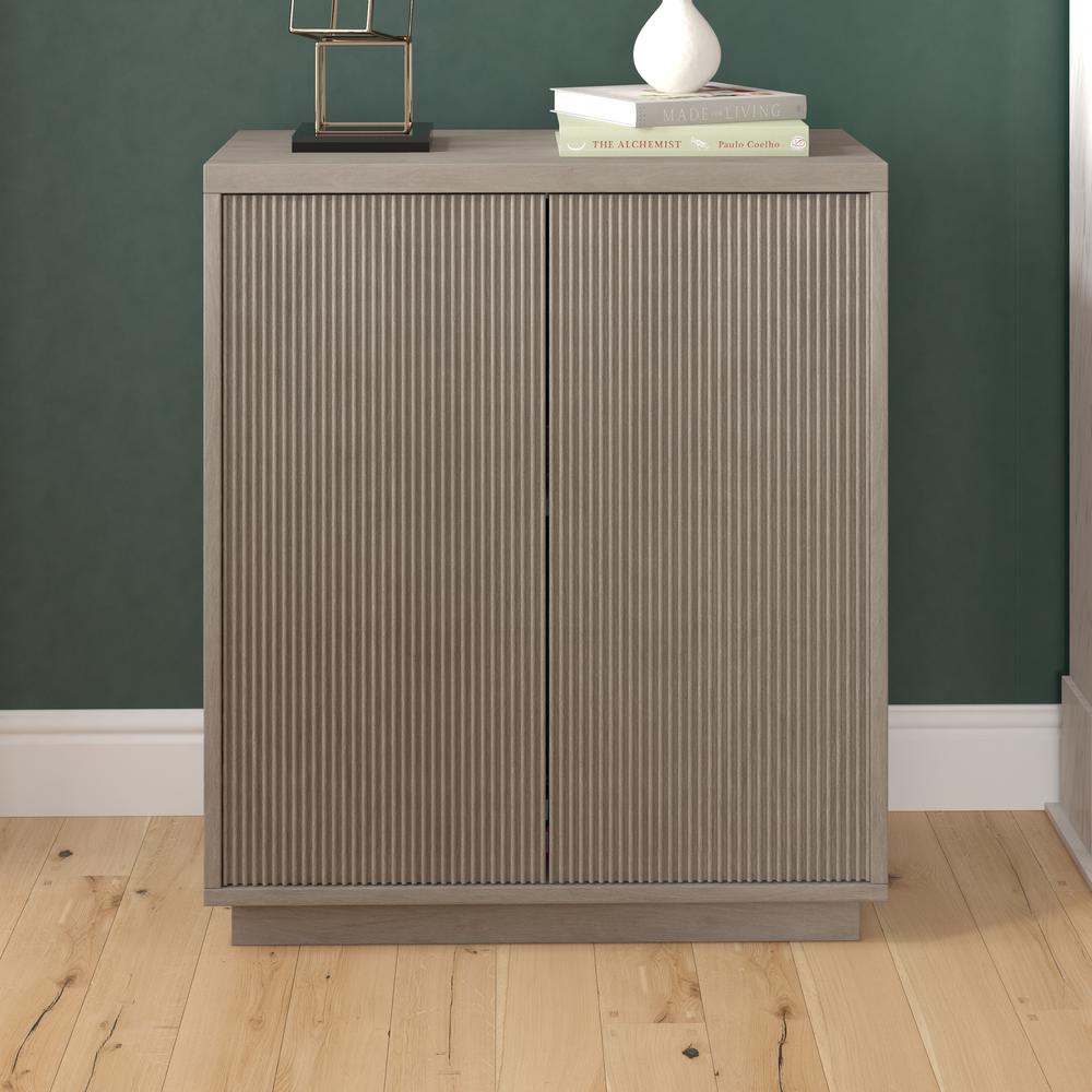 Alston 28" Wide Rectangular Accent Cabinet in Antiqued Gray Oak. Picture 5