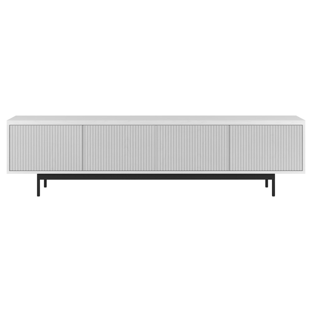 Whitman Rectangular TV Stand for TV's up to 85" in White. Picture 2