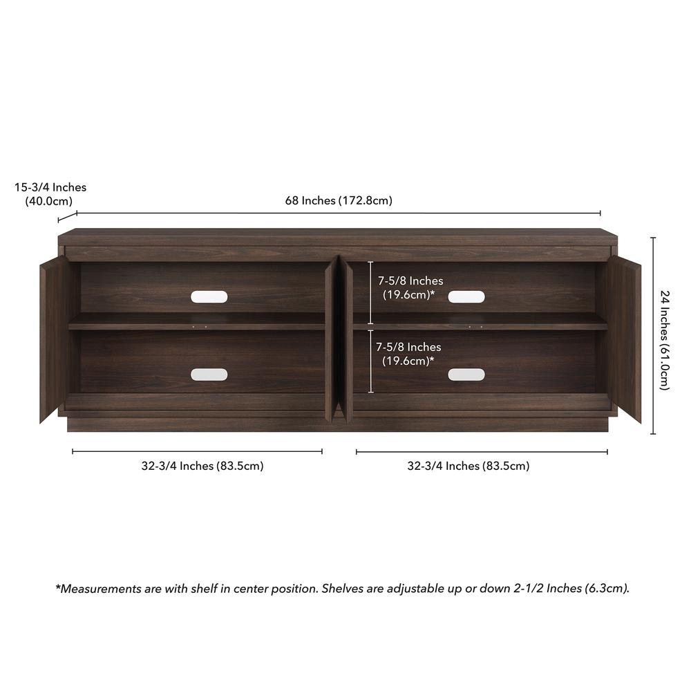 Presque Rectangular TV Stand for TV's up to 75" in Alder Brown. Picture 5