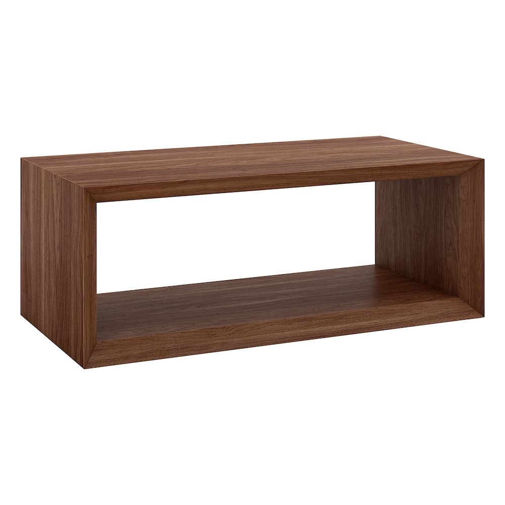 Osmond 48" Wide Rectangular Coffee Table in Satin Walnut. Picture 1