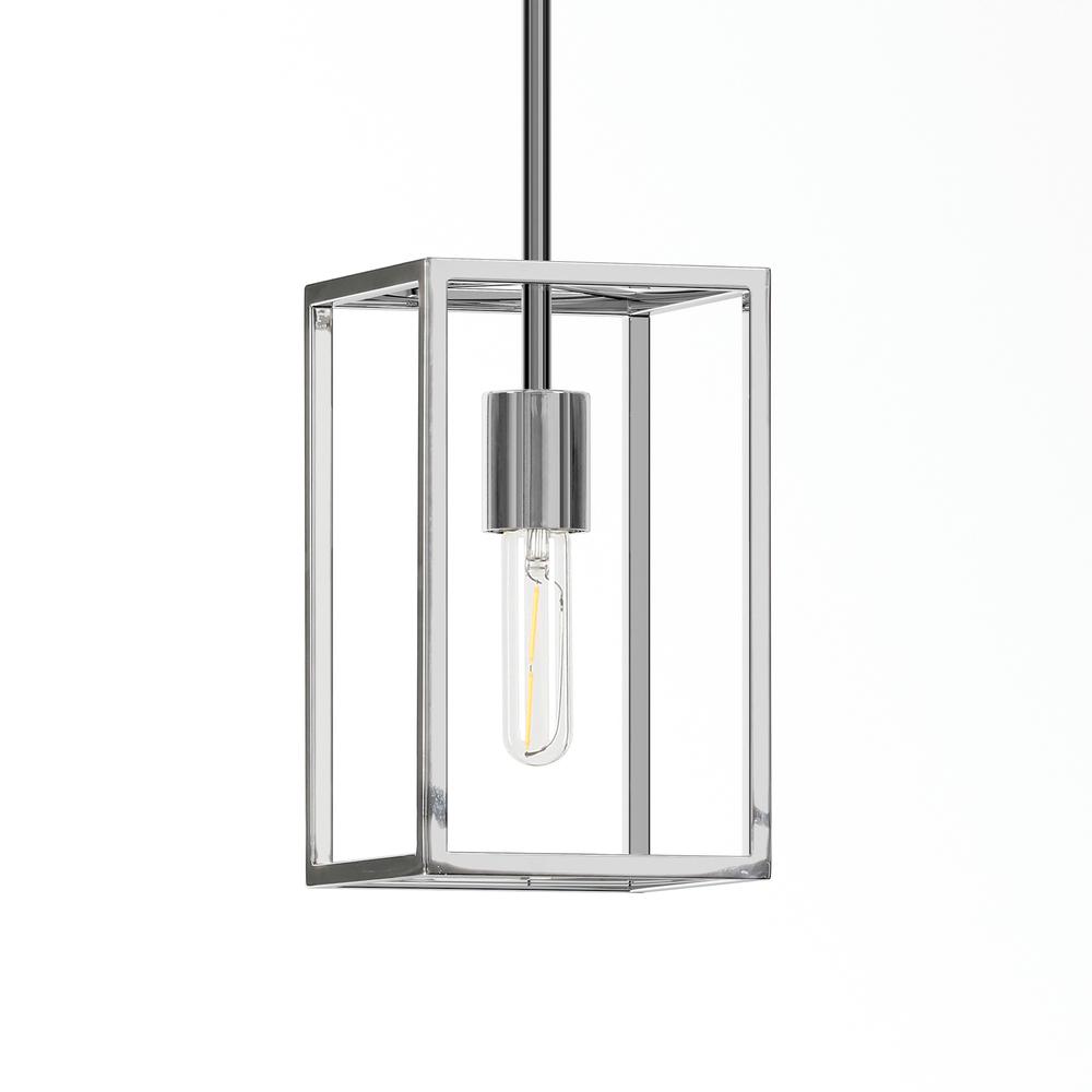 Cuadro 6" Wide Open-Framed Pendant in Nickel/No Shade. Picture 1