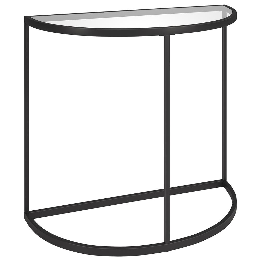 Verlaine 32" Wide Demilune Console Table in Blackened Bronze. Picture 1