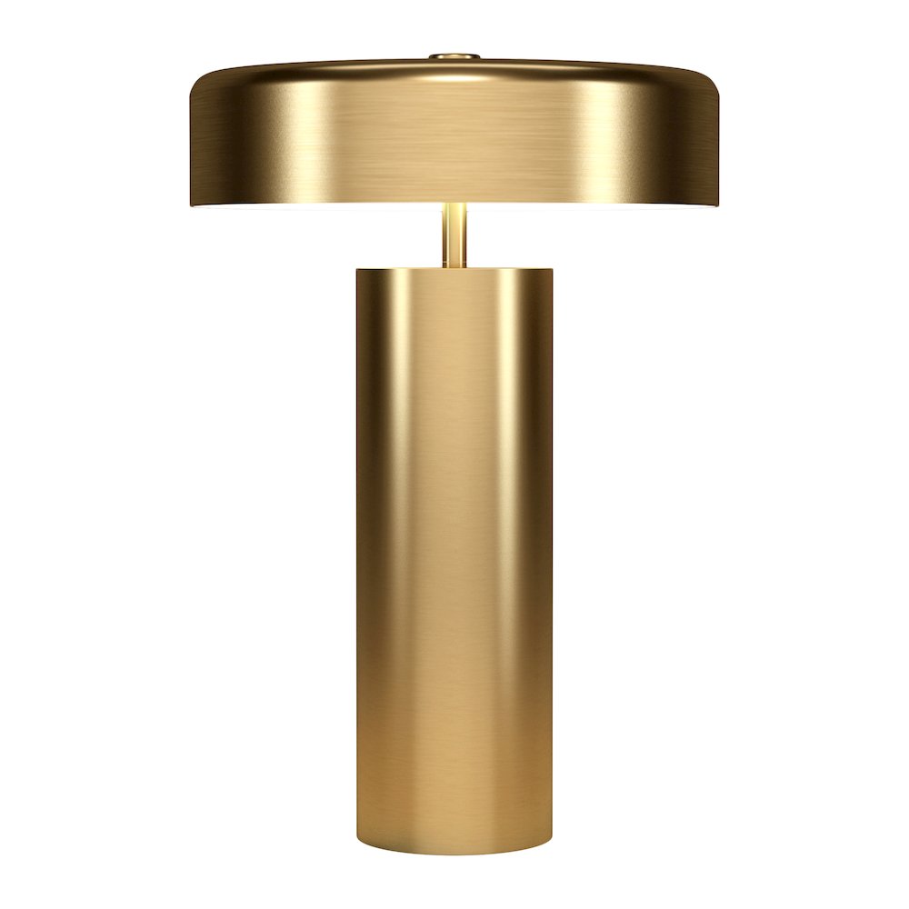 Nash 24" Tall Table Lamp with Metal Shade in Brass/Brass. Picture 2