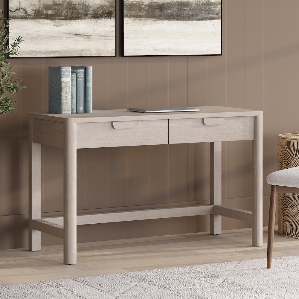 Fern 48" Wide Rectangular Desk in Alder White. Picture 3