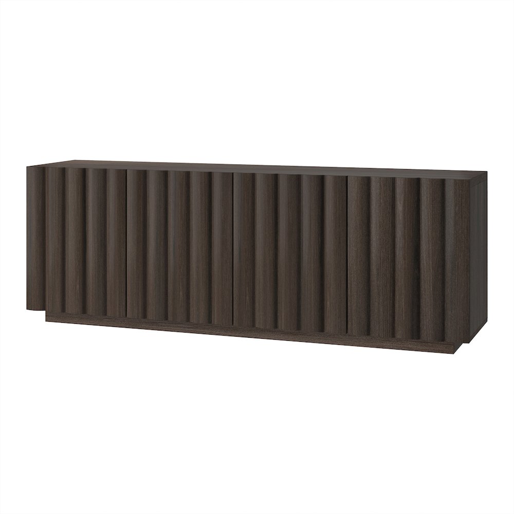 Henn&Hart Fluted TV Stand for TVs up to 75'' with 2 Ribbed Storage Cabinets and. Picture 4