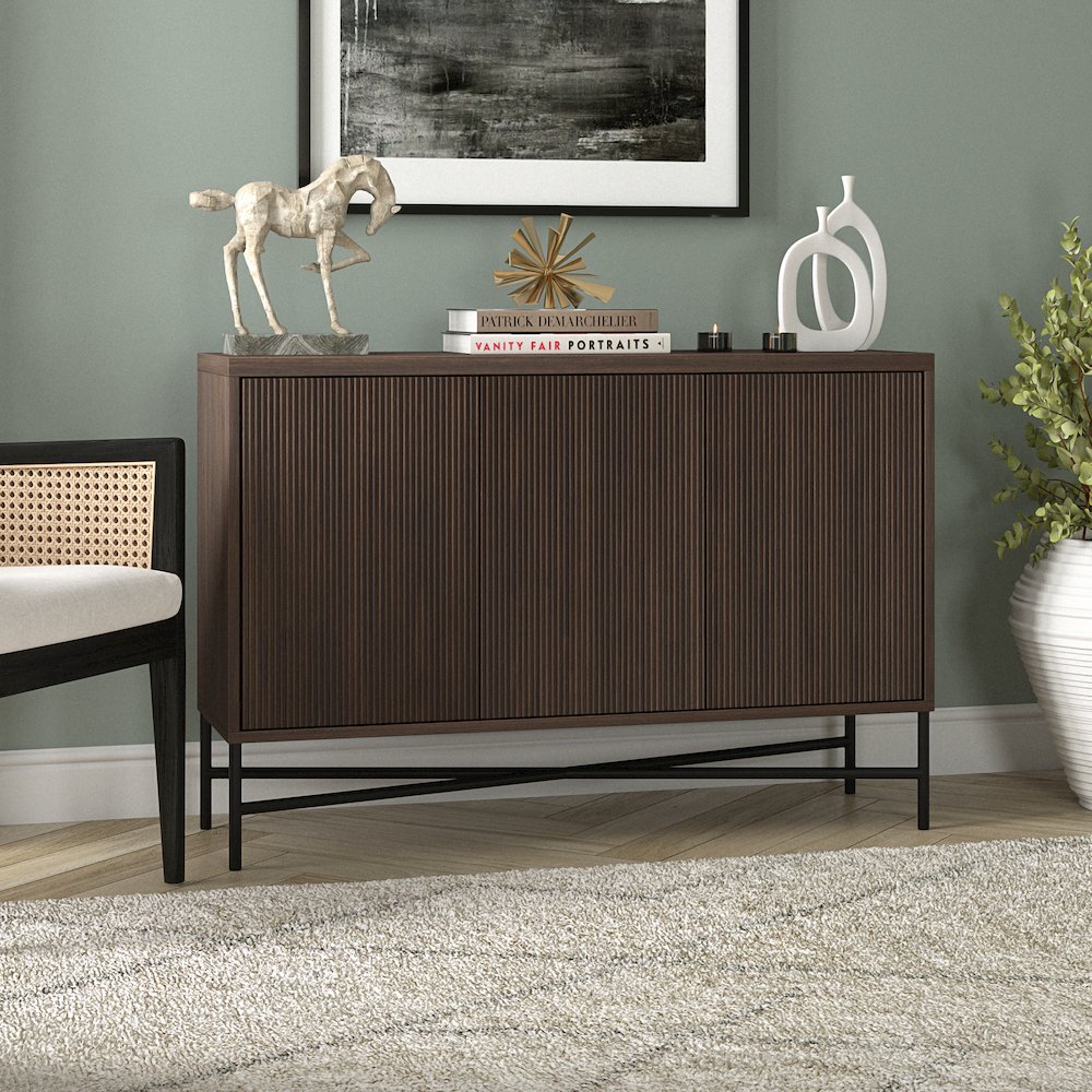 Brighton 48" Wide Rectangular Buffet Table in Alder Brown. Picture 4