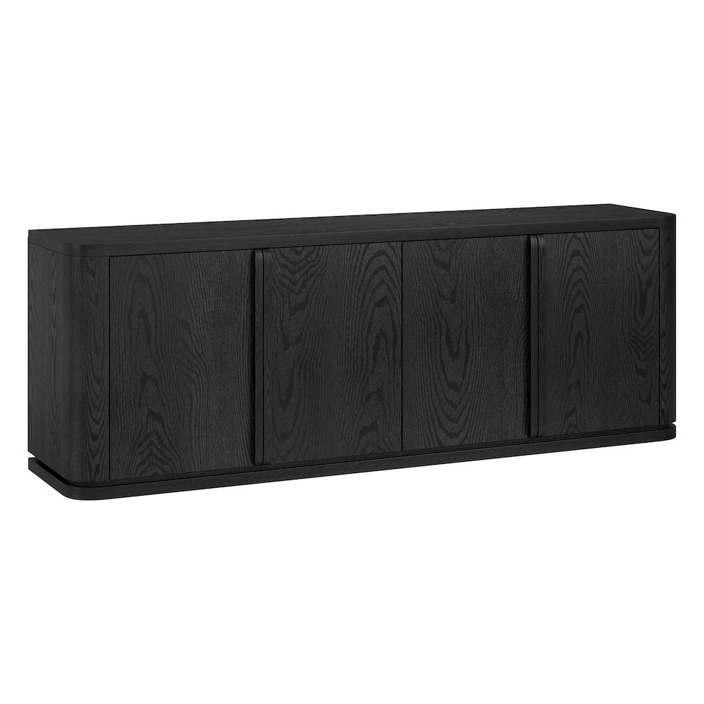 Vance Rectangular TV Stand for TV's up to 78" in Black Grain. Picture 1