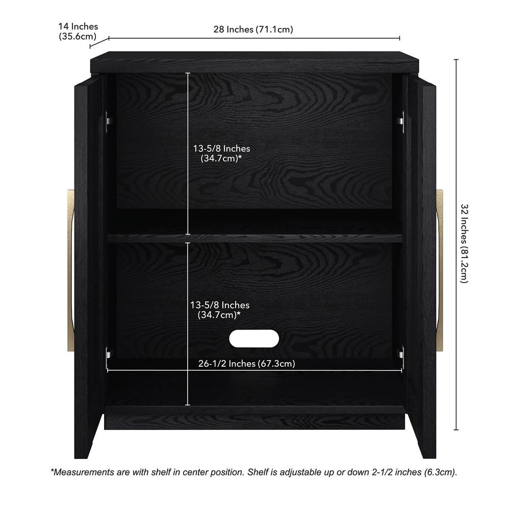 Tillman 28" Wide Rectangular Accent Cabinet in Black Grain. Picture 5