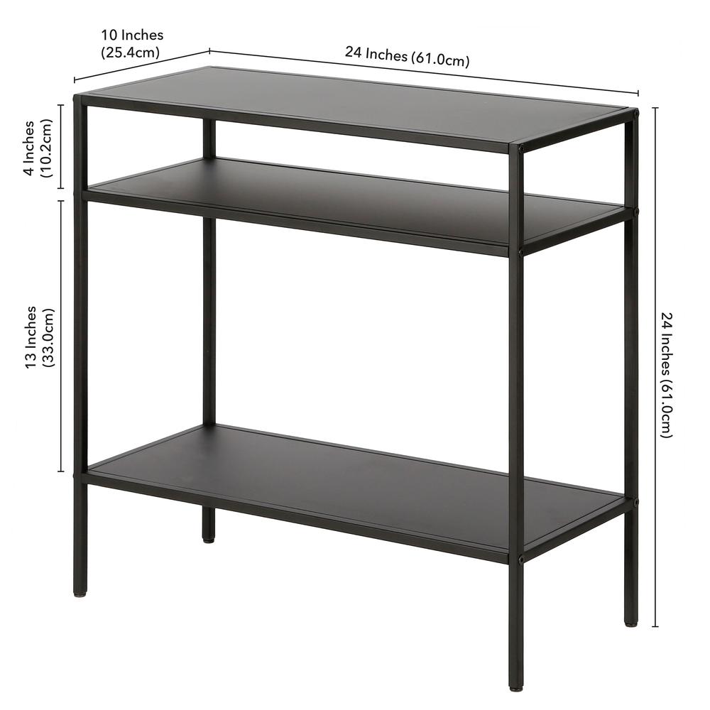 Ricardo 24'' Wide Rectangular Side Table in Blackened Bronze. Picture 5