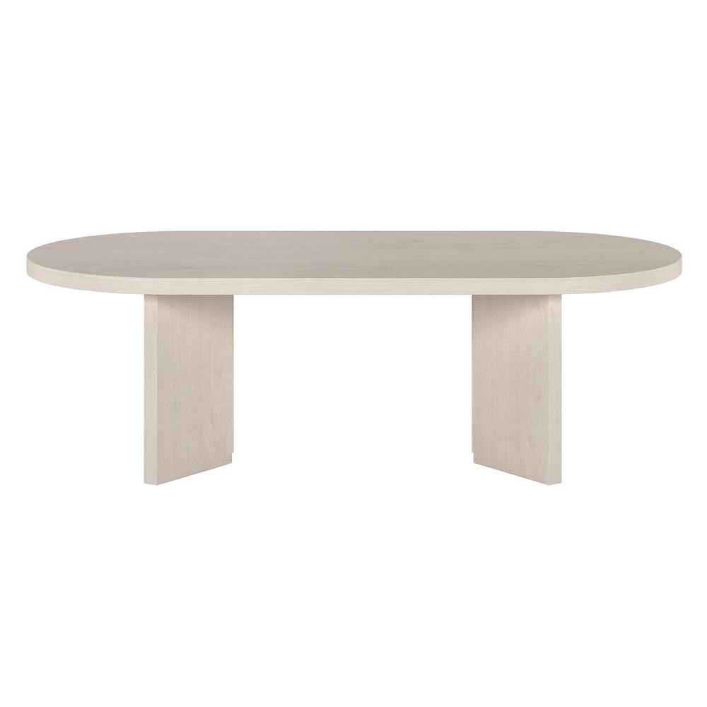 Alma 48" Wide Oval Coffee Table in Alder White. Picture 2