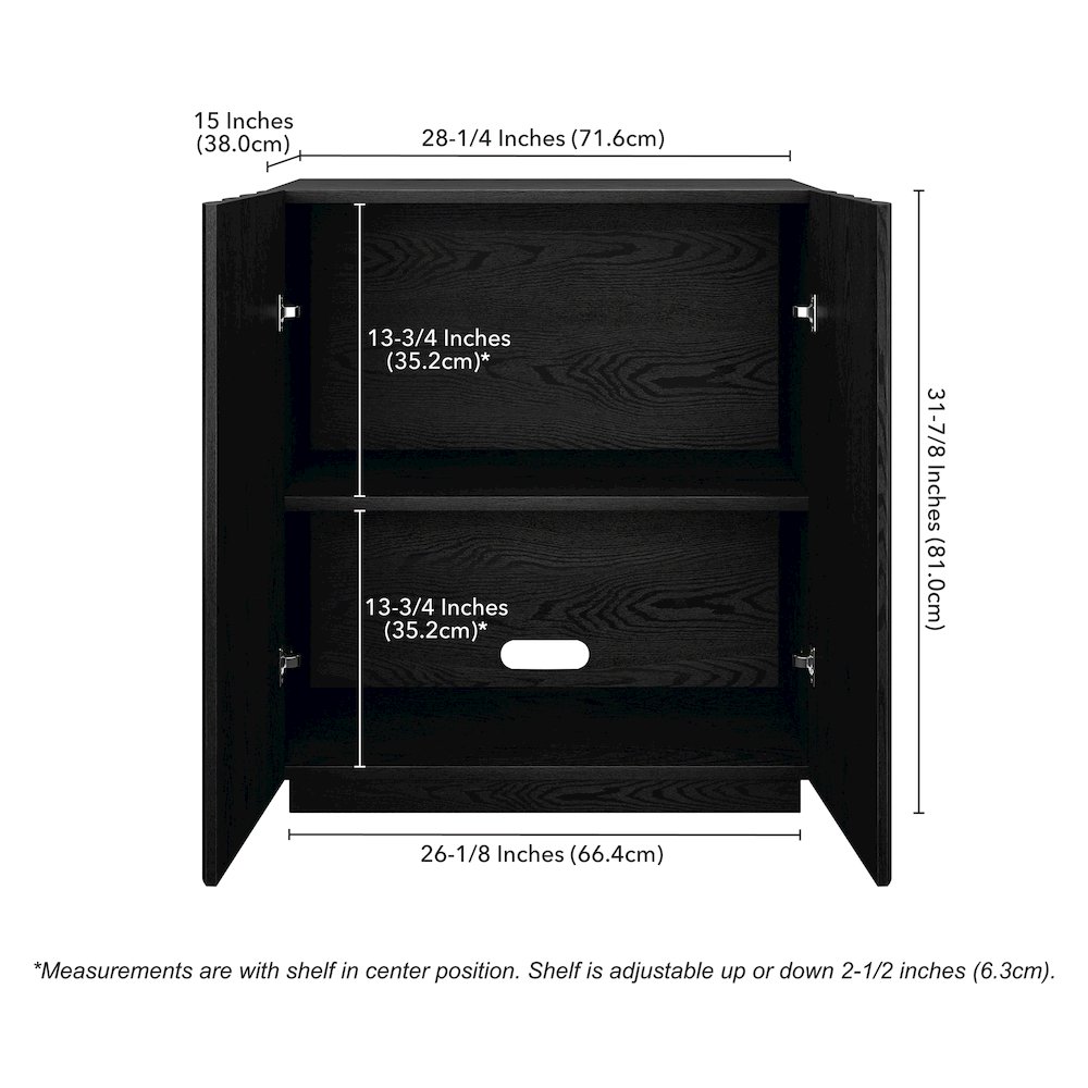 Henn&Hart 28'' Rectangular Fluted Accent Cabinet, Ribbed Sideboard Buffet. Picture 6