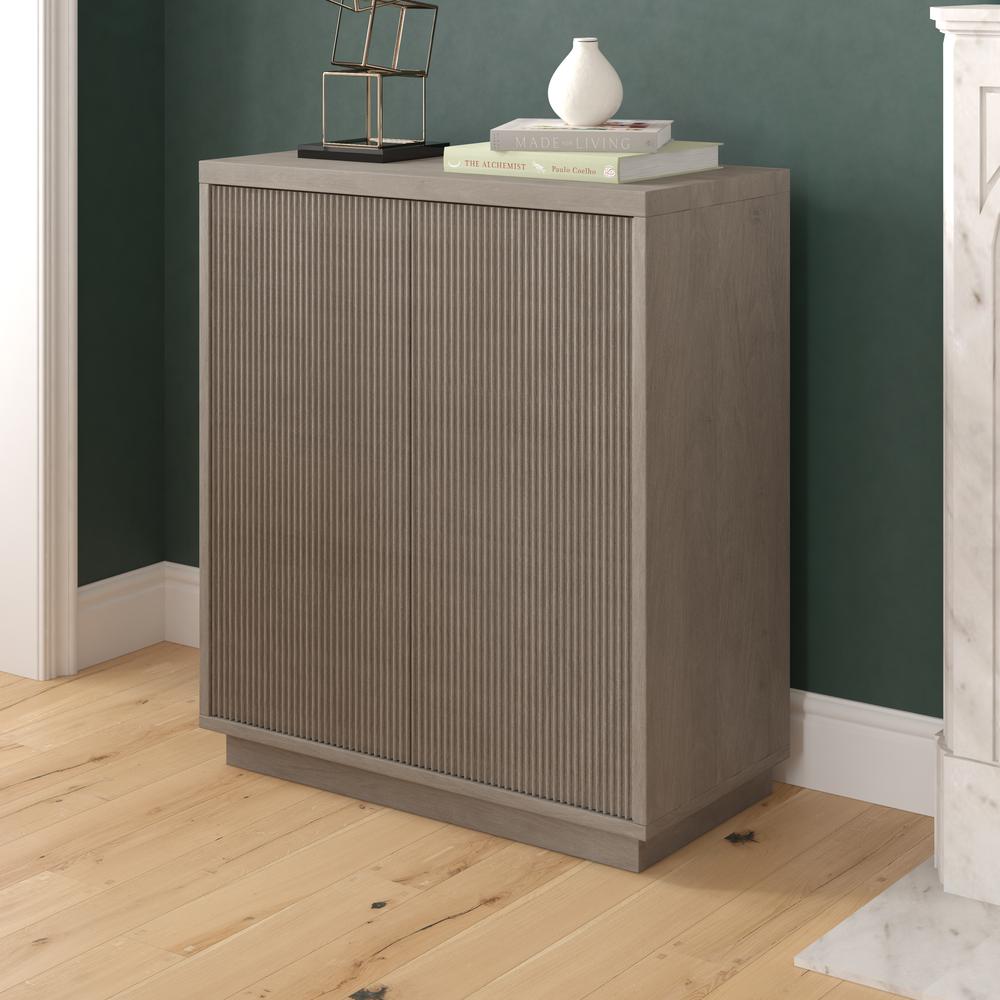 Alston 28" Wide Rectangular Accent Cabinet in Antiqued Gray Oak. Picture 3