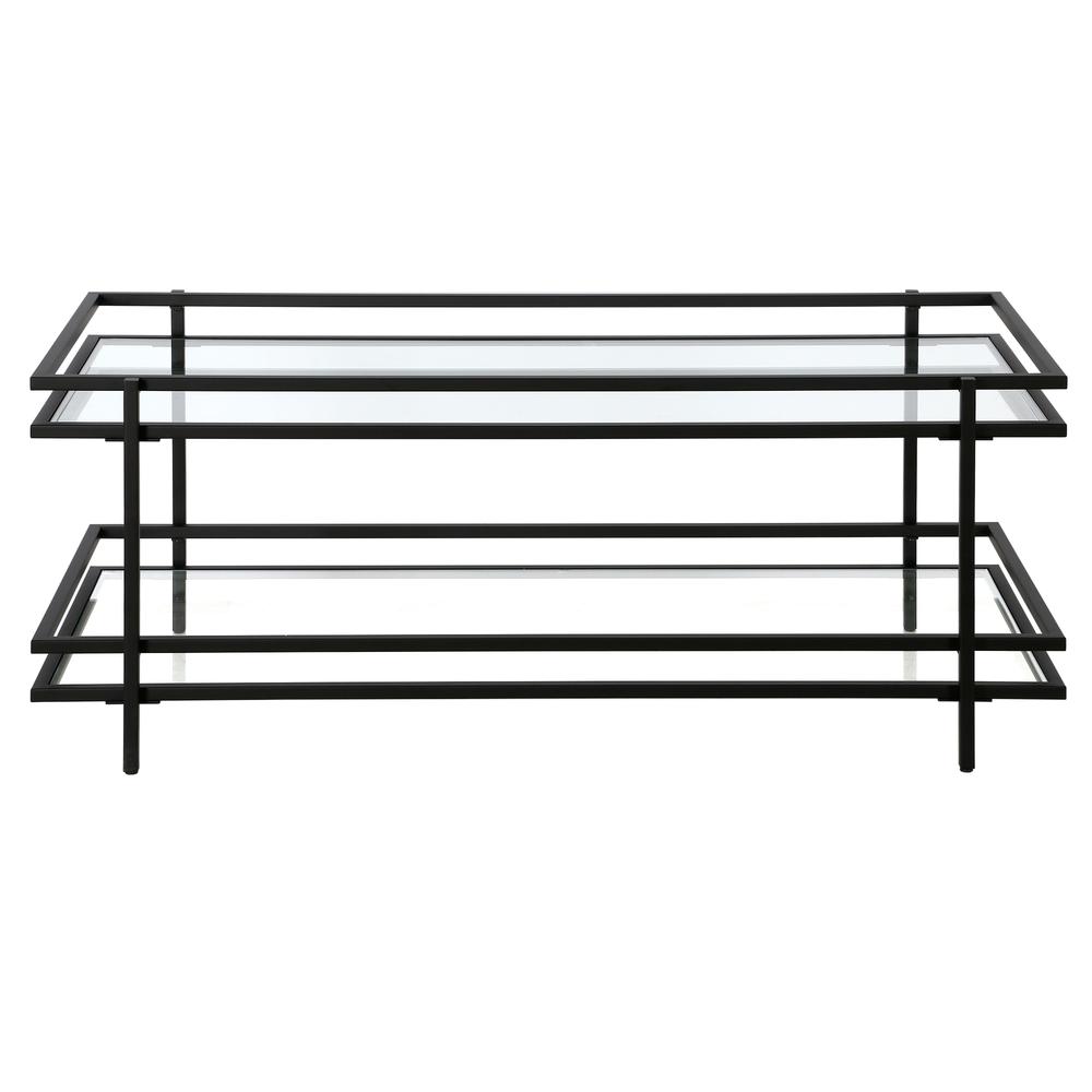 Robillard 45'' Wide Rectangular Coffee Table in Blackened Bronze. Picture 3