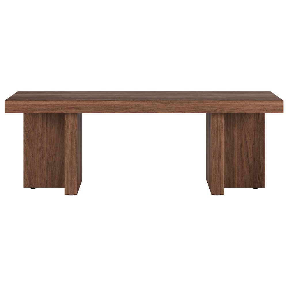 Dimitra 44" Wide Rectangular Coffee Table in Satin Walnut. Picture 2