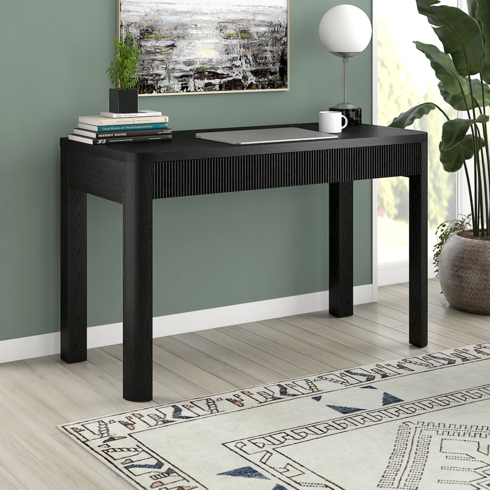 Mendoza 48'' Wide Rectangular Desk in Black Grain. Picture 3