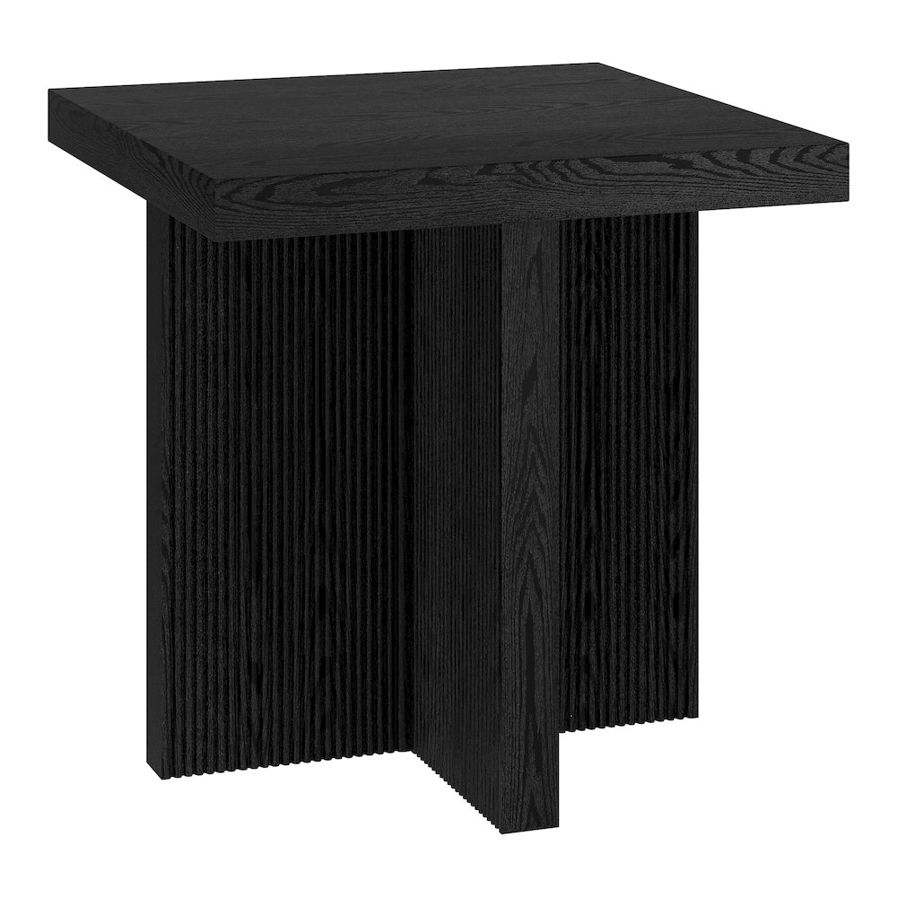 Boden 22" Wide Square Side Table in Black Grain. Picture 1