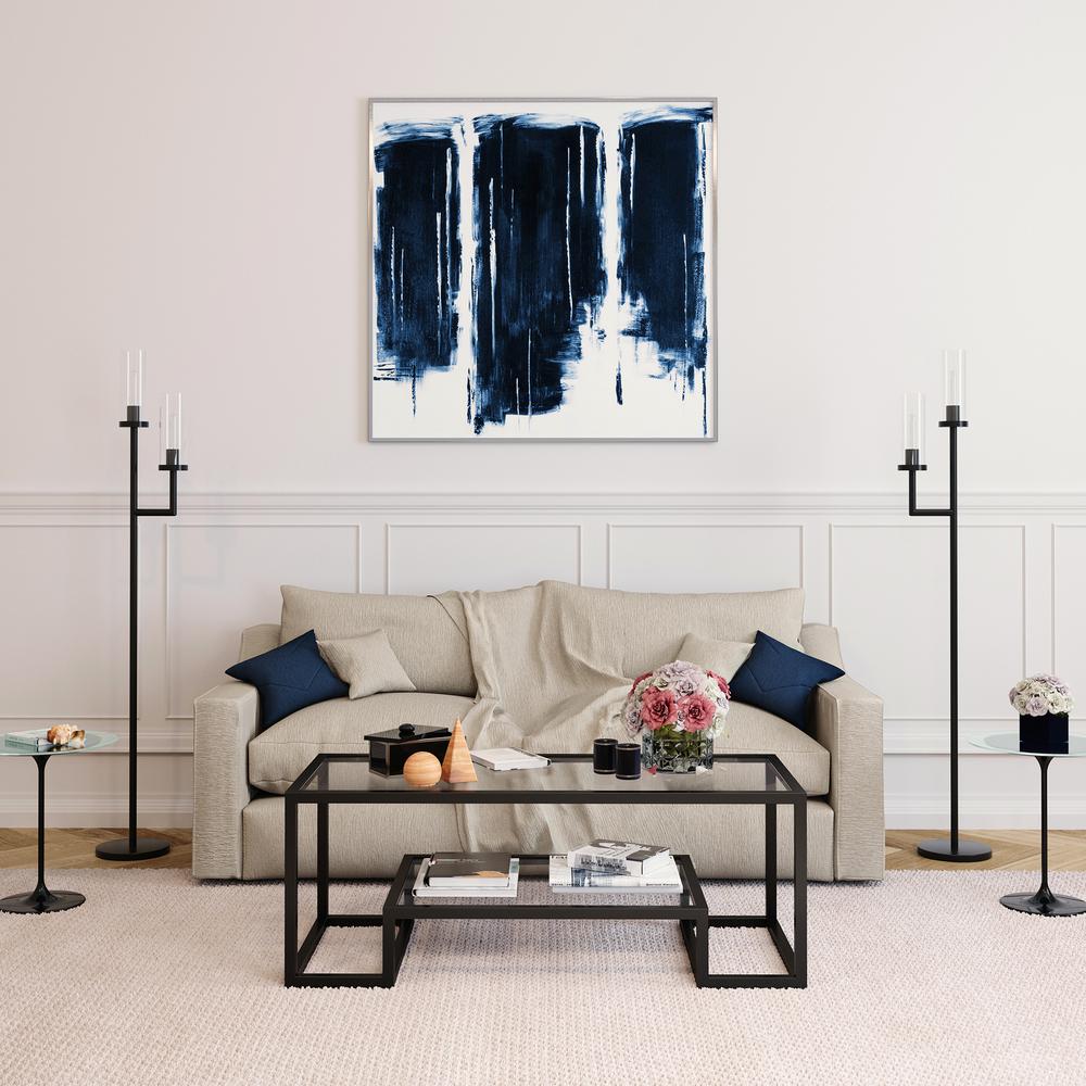 Athena 45'' Wide Rectangular Coffee Table in Blackened Bronze. Picture 4