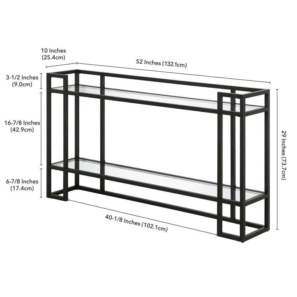 Uriel 52'' Wide Rectangular Console Table in Blackened Bronze. Picture 6
