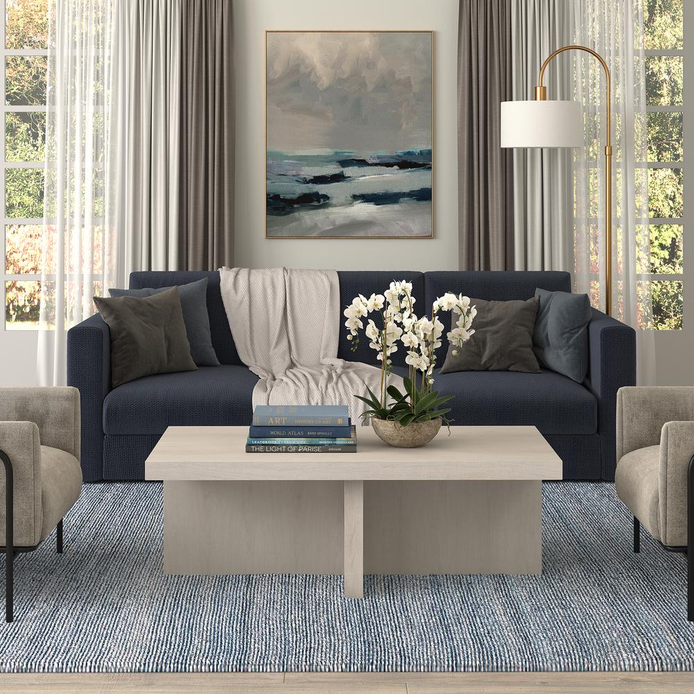 Elna 44" Wide Rectangular Coffee Table in Alder White. Picture 5