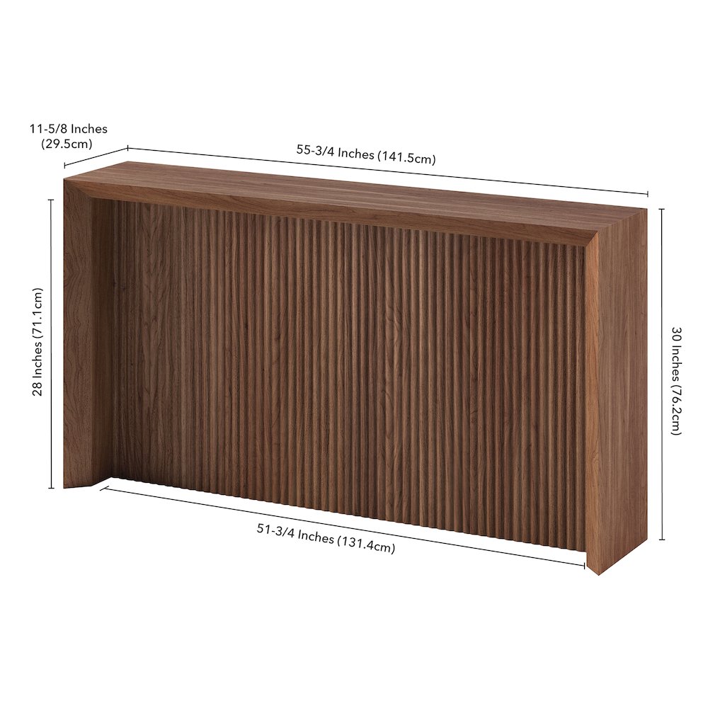 Piedmont 56" Wide Rectangular Console Table in Satin Walnut. Picture 5