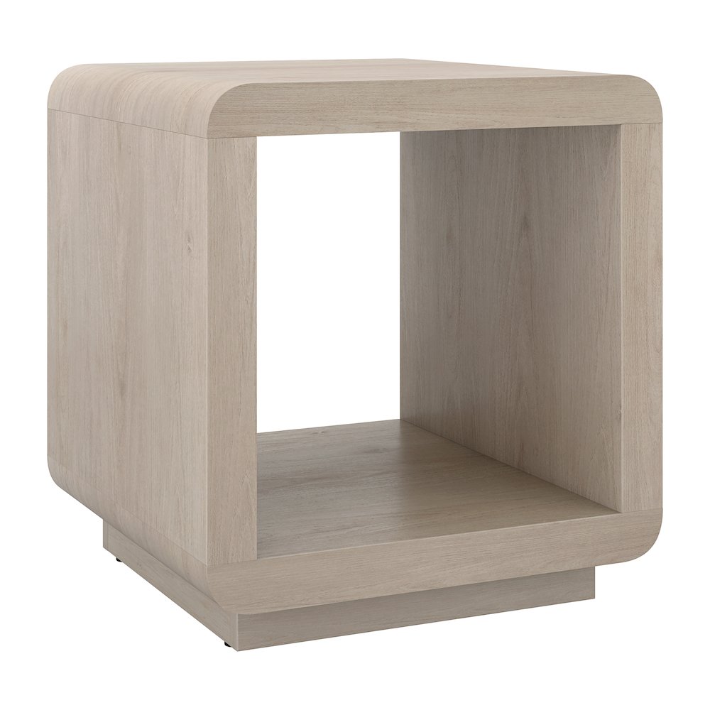 Henn&Hart 20" Modern Square End Table, Side Table, Nightstand with Plinth Base. Picture 1