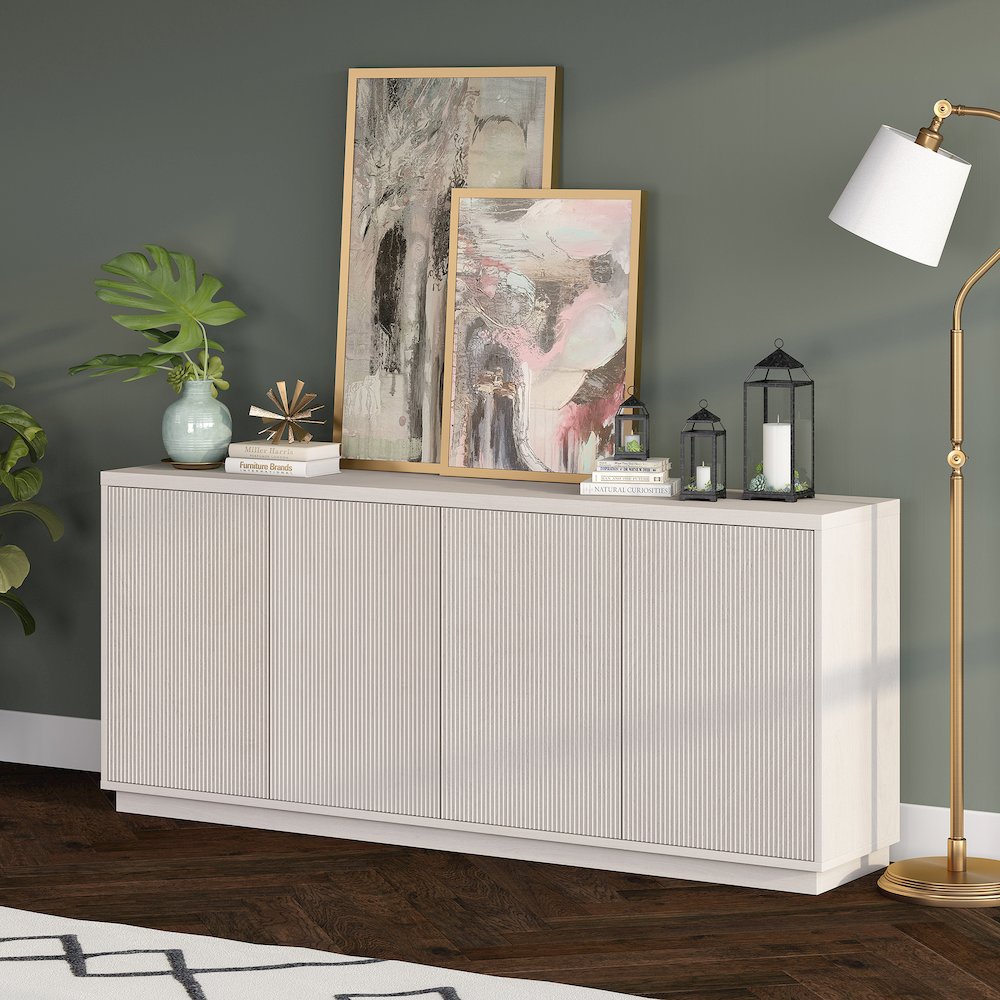 Alston 68" Wide Rectangular Buffet Table in Alder White. Picture 4