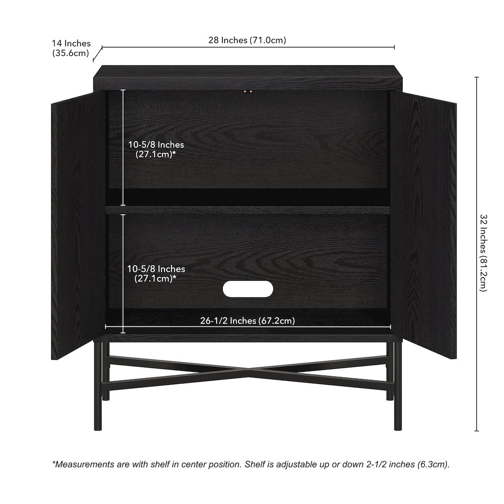 Henn&Hart 28" Fluted Accent Cabinet, Ribbed Modern Sideboard Buffet Cabinet. Picture 7
