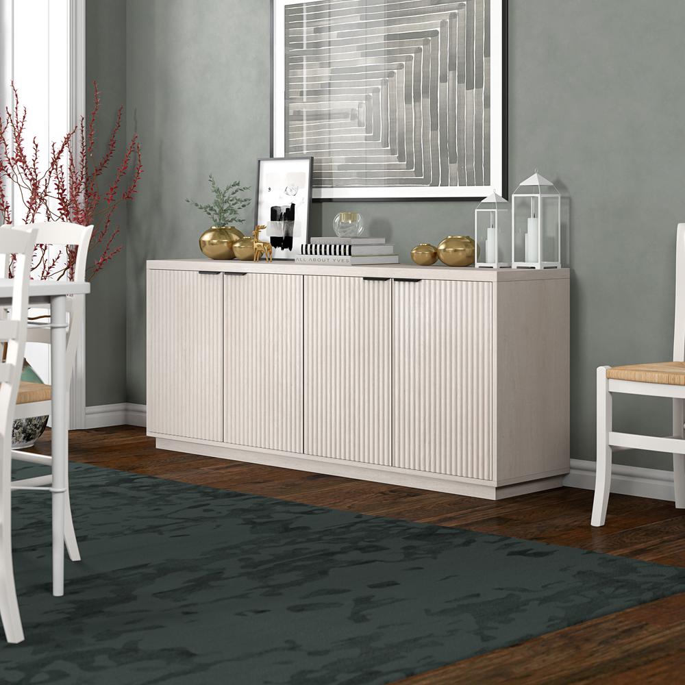 Mansfield 68" Wide Rectangular Buffet Table in Alder White. Picture 4