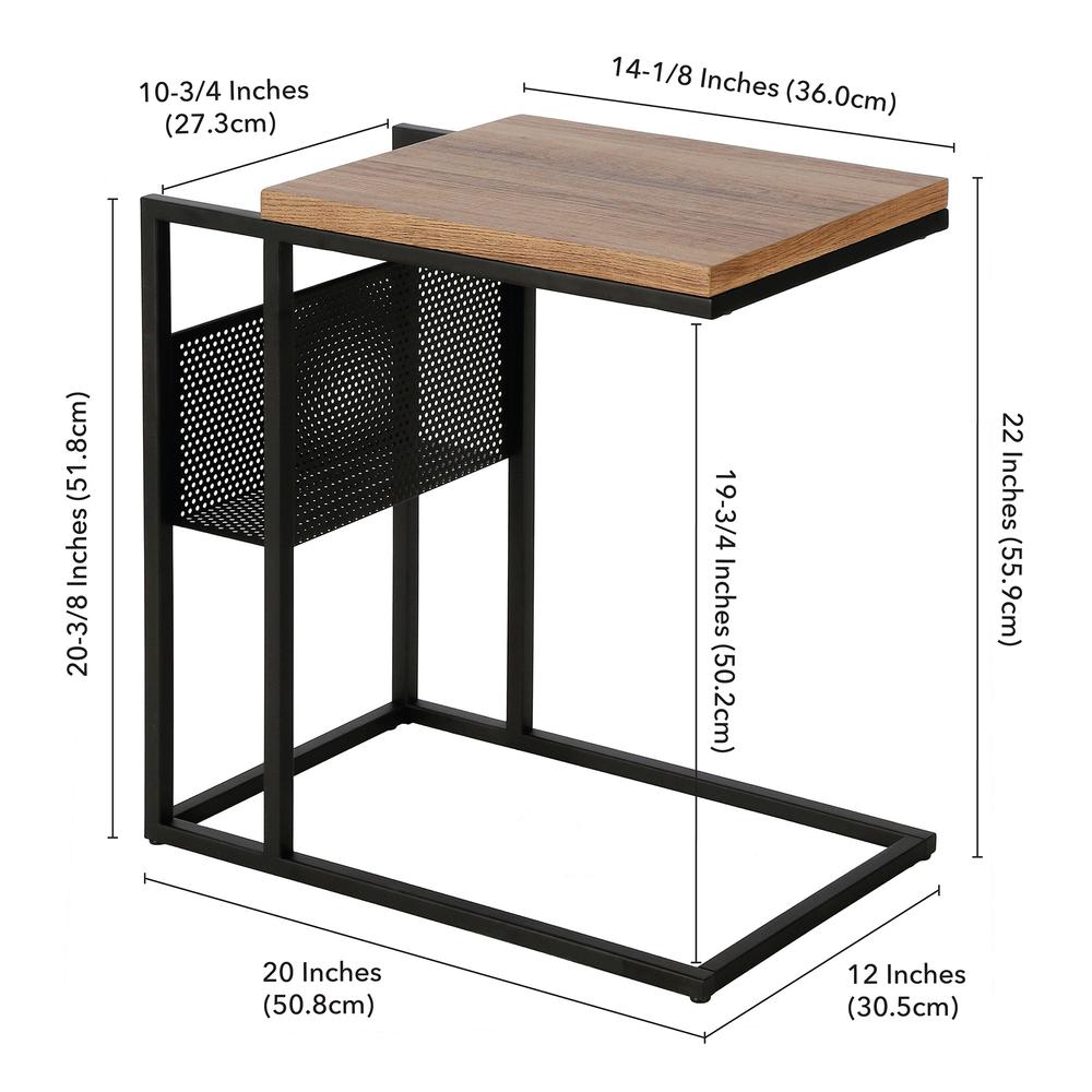 Clyde 20'' Wide Rectangular Side Table in Blackened Bronze. Picture 5