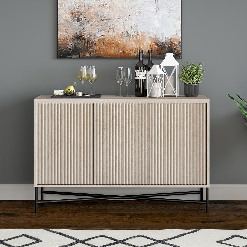 Brighton 48" Wide Rectangular Buffet Table in Alder White. Picture 4