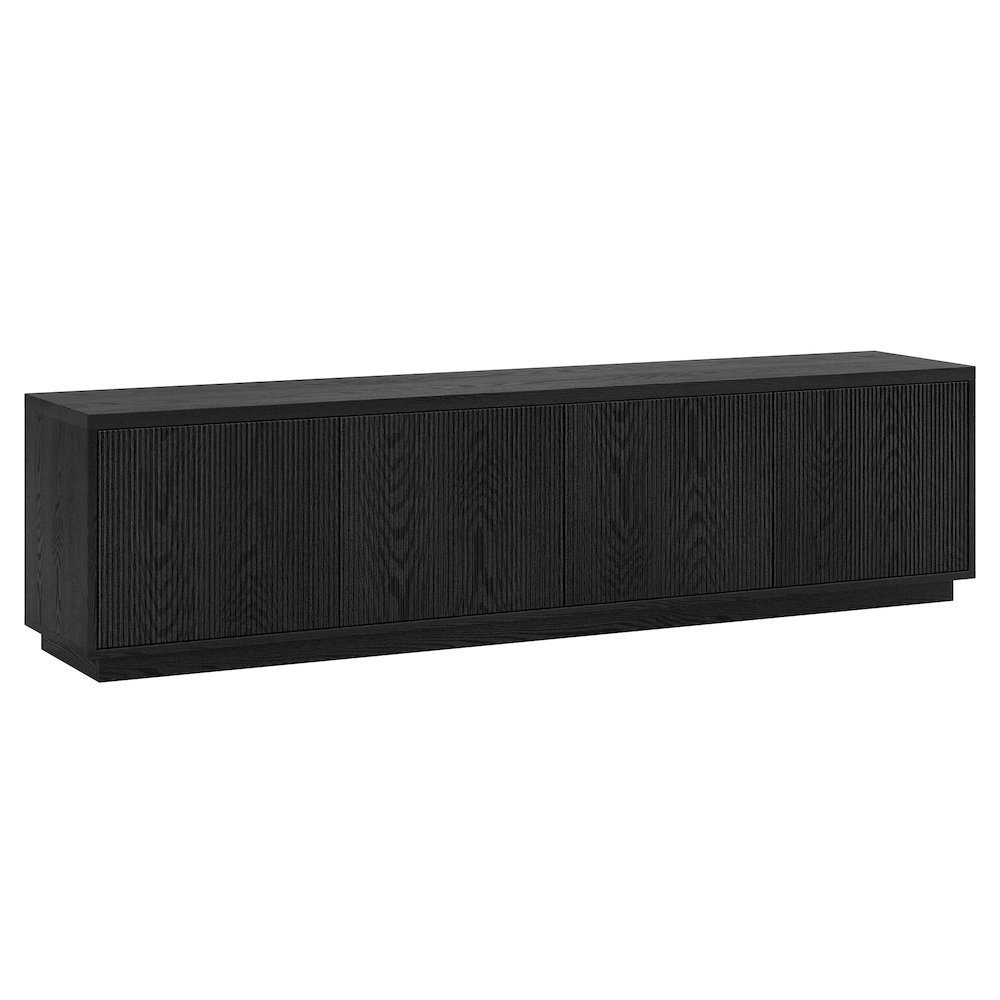 Hanson Rectangular TV Stand for TV's up to 85" in Black Grain. Picture 1