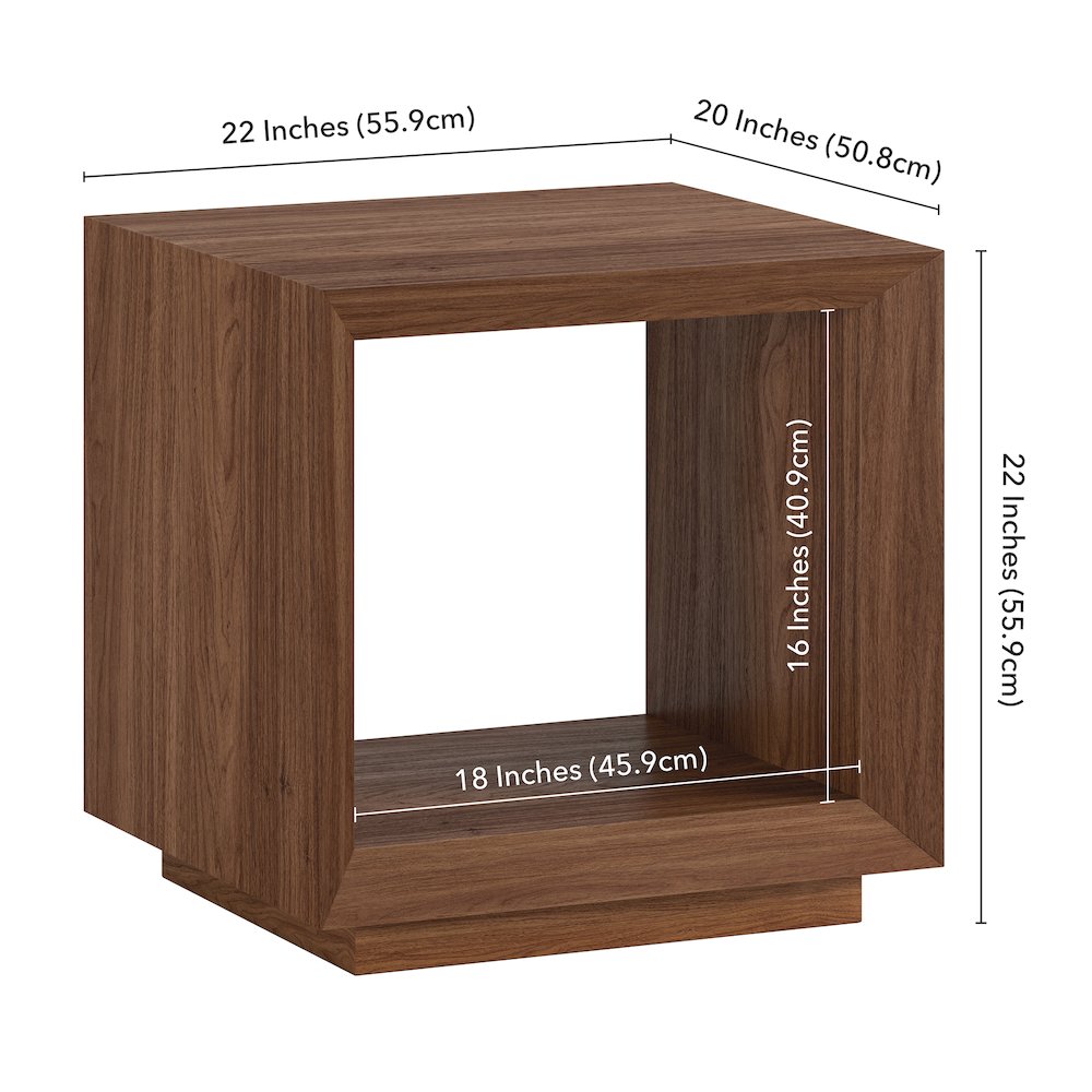 Tannen 22" Wide Rectangular Side Table in Satin Walnut. Picture 5