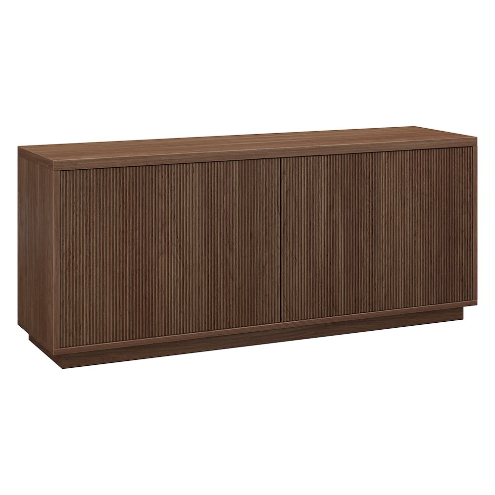Hanson Rectangular Fluted TV Stand for TV's up to 65" in Satin Walnut. Picture 1
