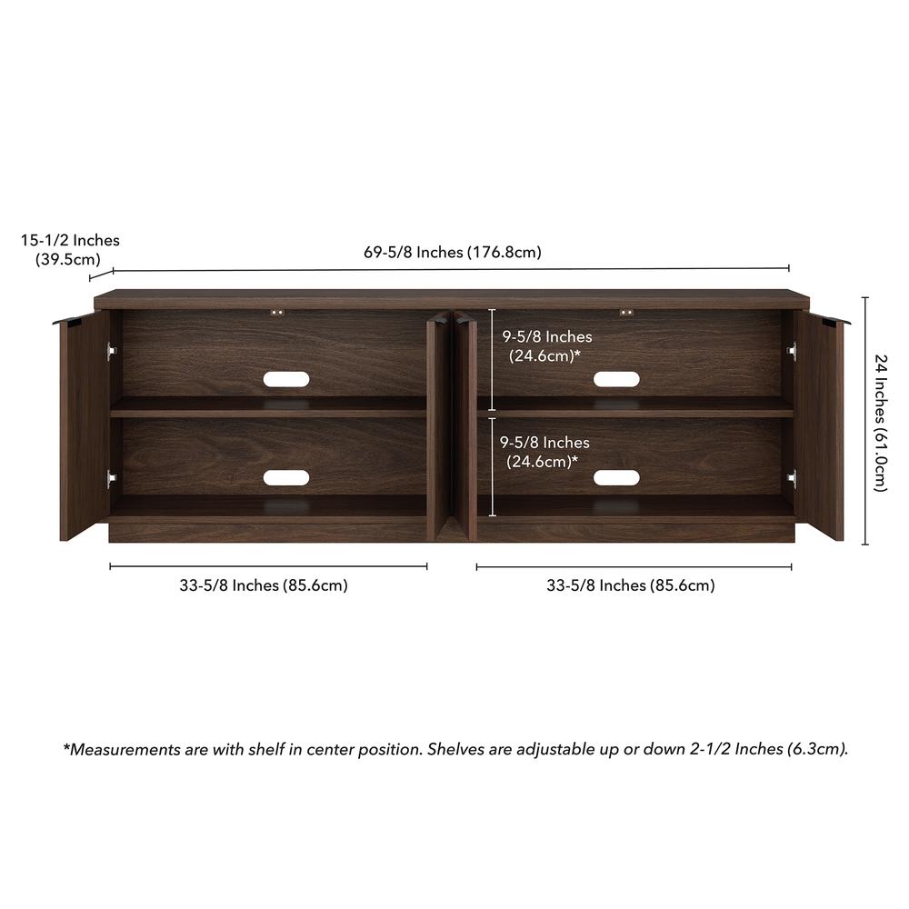 Mansfield Rectangular TV Stand for TV's up to 78" in Alder Brown. Picture 5