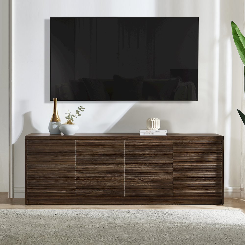 Desmond Rectangular TV Stand for TV's up to 78" in Dark Oak. Picture 3